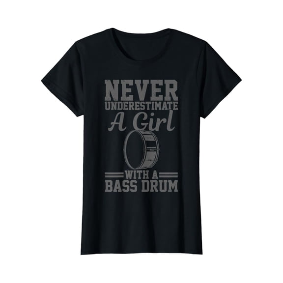 Tiny Nest Womens Bass Drum Marching Band High School Drummer Girl Gift T-Shirt, Size S To 5XL T-Shirt