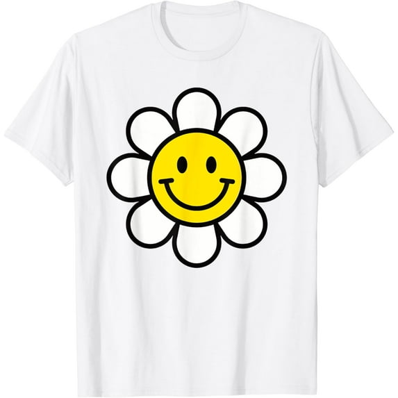 Tiny Nest Yellow Happy Smiling Smile Face Daisy Flower Shirt Kids Girl T-Shirt