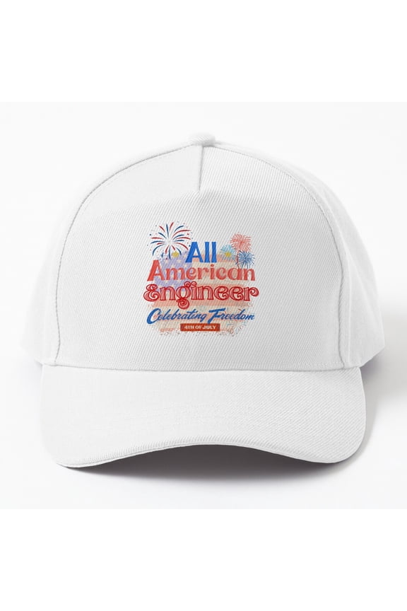 4Th Of July, All American Engineer Celebrating Cap Baseball Cap, Hats For Men, Gift For Him