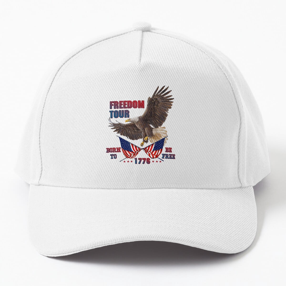 USA 1776 Patriot Baseball Cap - Washed Cotton Dad Hat With Embroidered Design, Adjustable Strap, One Size
