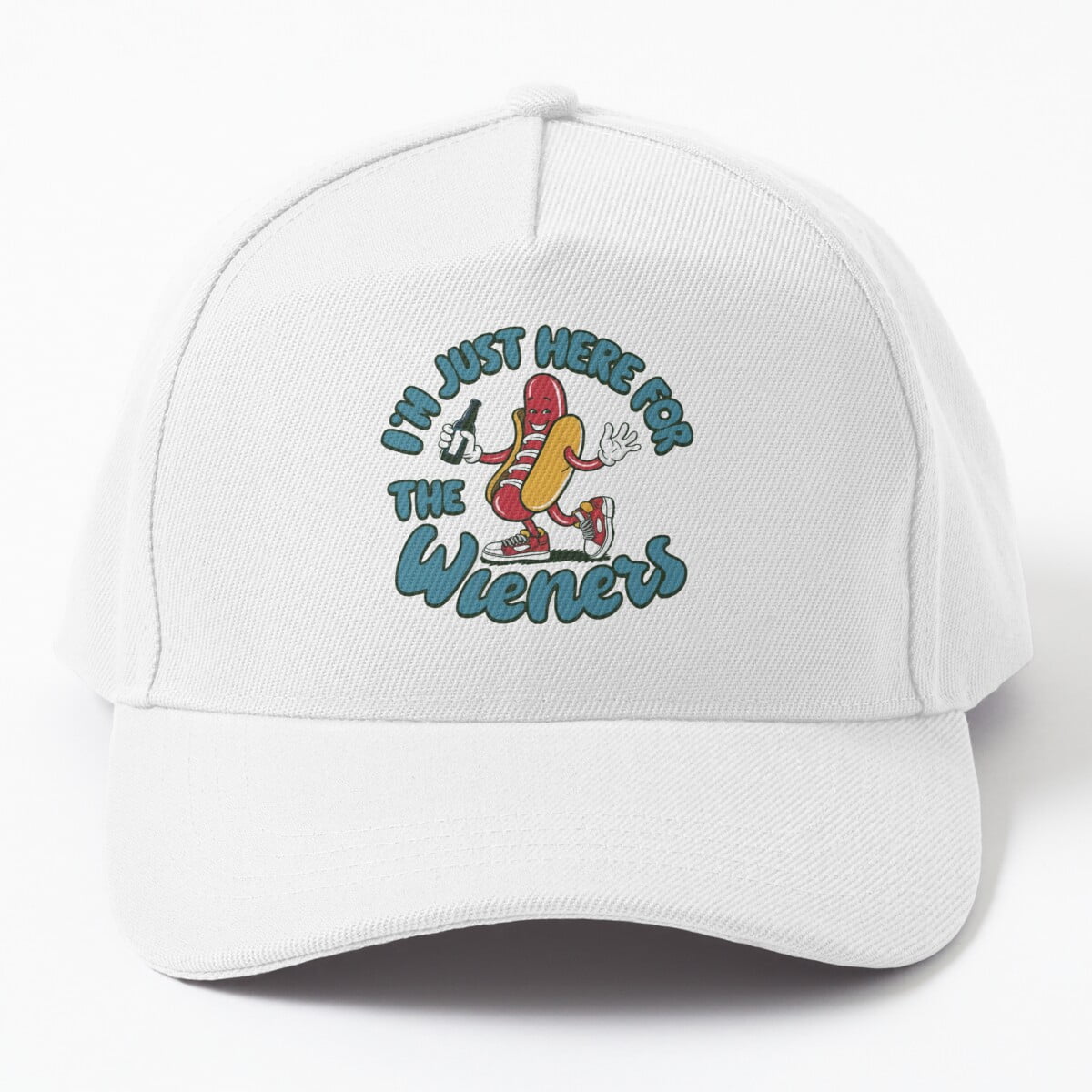"I'm Just Here For The Wieners" Baseball Cap - Funny BBQ Hat For Men & Women, Adjustable Cotton Cap