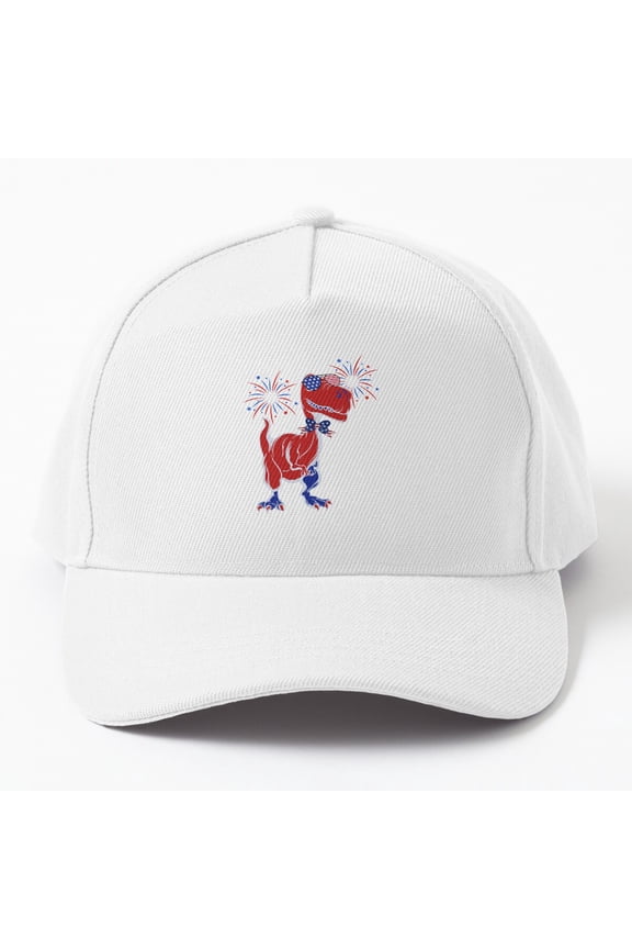 Happy 4Th Of July T-Rex Dino Dinosaur Cap Baseball Cap, Hats For Men, Gift For Him