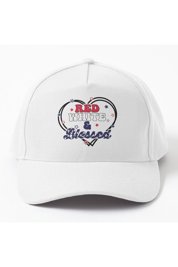 Red_White_&_Blessed July 4Th Cap Baseball Cap, Hats For Men, Gift For Him