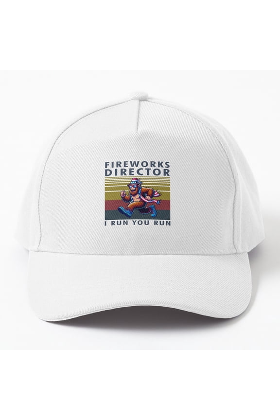 Retro Bigfoot Fireworks Director I Run You Run 4Th Of July Cap Baseball Cap, Hats For Men, Gift For Him