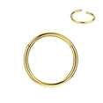 thumbnail image 1 of Tiny Nose Hoop Hinged Cartilage Earring Hoop 18g Nose Ring Gold Plated Nose Rings 6mm 18 Gauge Piercing Earring Hoop for Rook Helix Daith Tragus Surgical Steel Nose Hoop Seamless, 1 of 7