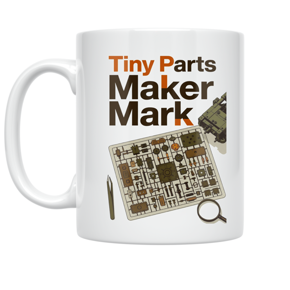 Tiny Parts Maker Mark Design - Model Builder Enthusiast - 11 oz Ceramic Coffee Mug