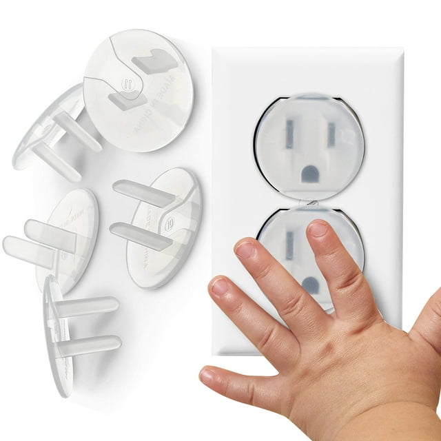 Tiny Patrol Clear Outlet Covers Babyproofing, Safe and Secure Electric