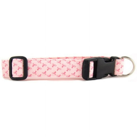 Tiny Pink Ribbon Dog Collar - Size - Small
