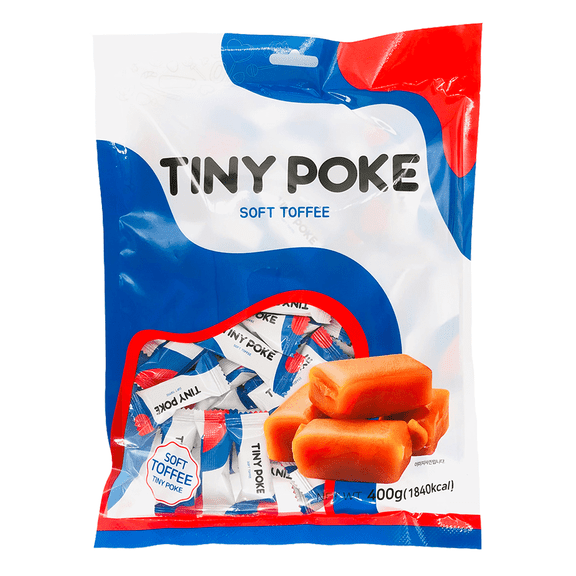 Tiny Poke Soft Milk Caramel Toffee Candy, Rich Creamy Texture, Individually Wrapped, 14 oz (400g)