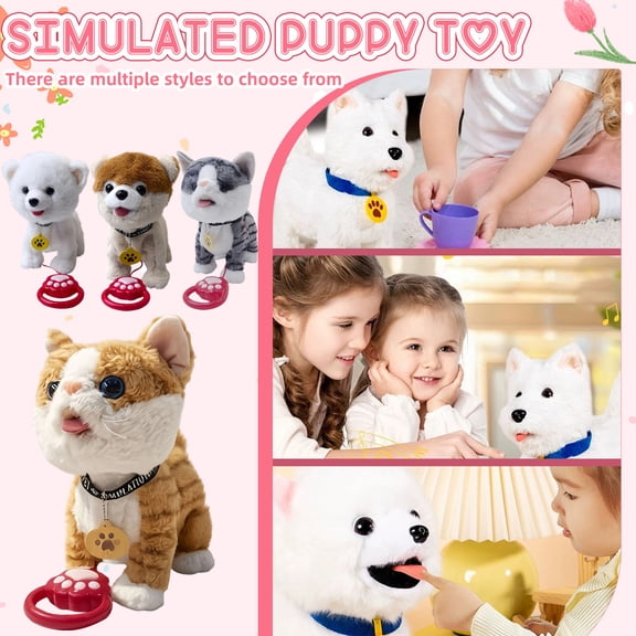 Tiny Pomeranian Electric Plush Toy Dog - 3 Aa Batteries Required For Operation (Batteries Not Included), Realistic Movement, Tail Wagging, Sound Effects, And Soft Plush Material -