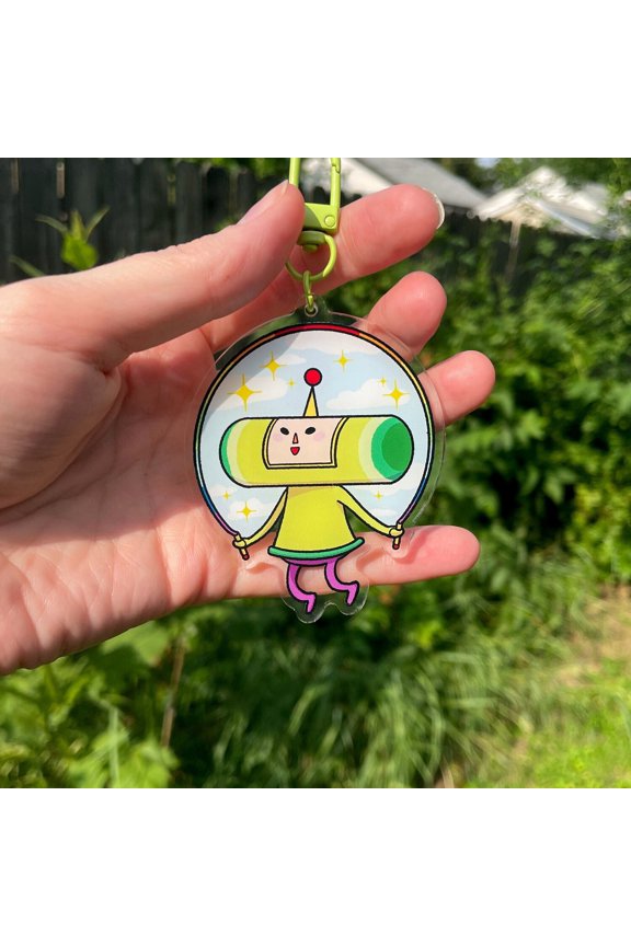 Tiny Prince Jumping Rope Acrylic Keychain with Epoxy Dome