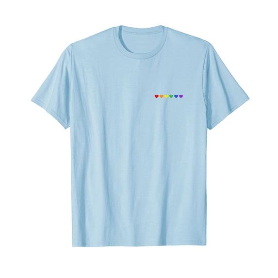Tiny Rainbow Hearts Subtle Pride Month Flag LGBT Gay Rights Unisex T-Shirt Gat LGBTQ Rainbow Hearts