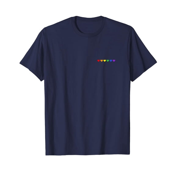 Tiny Rainbow Hearts Subtle Pride Month Flag LGBT Gay Rights Unisex T-Shirt Gat LGBTQ Rainbow Hearts