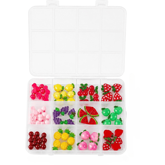 Tiny Resin Figurines, 60-Piece Tiny Resin Fruit Figurines DIY Accessories