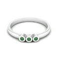 thumbnail image 1 of Tiny Round Shape Emerald Stackable Women Valentines Day Gifts Ring 925 Silver Delicate Jewelry, 1 of 3