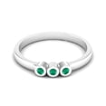 thumbnail image 1 of Tiny Round Shape Green Onyx Stackable Women Mother's Day Gift Ring 925 Silver Delicate Jewelry, 1 of 3