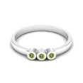 thumbnail image 1 of Tiny Round Shape Peridot Stackable Valentines Day Gifts Ring 925 Sterling Silver Delicate Jewelry, 1 of 3
