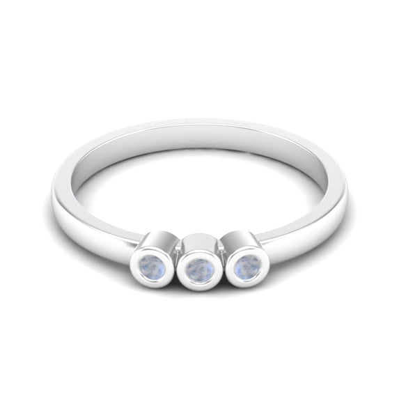 Tiny Round Shape Rainbow Stackable Women Valentines Day Gifts Ring 925 Silver Delicate Jewelry