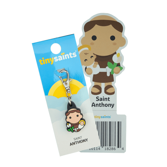 Tiny Saints Saint Anthony Charm & Vinyl Sticker NEW