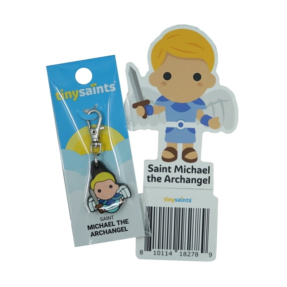 Tiny Saints St. Michael the Archangel Charm & Vinyl Sticker NEW
