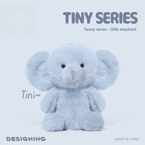 Tiny Series Plush Toy Set, Cute Fluffy Elephant & Rabbit Stuffed Animals, Soft Huggable Plushies for Kids and Collectors