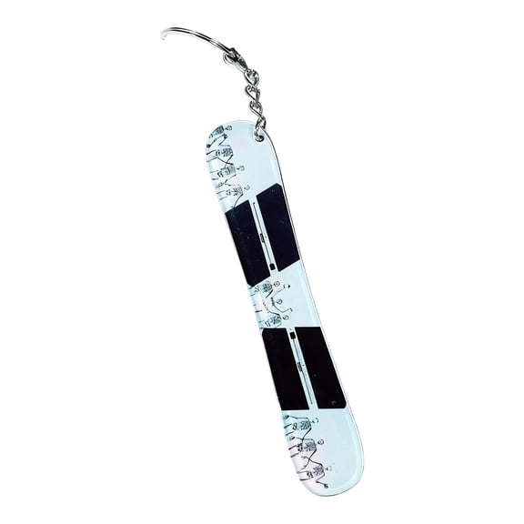 Tiny Ski Board Keychain Shatterproof Acrylic Keyring Charm Key Organiser Accessories For Backpack Bag Luggage Decoration