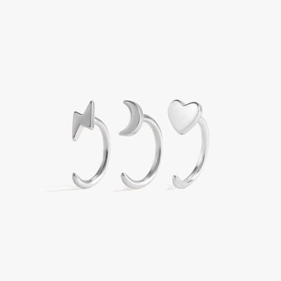 Tiny Sleeper Plain Half Hoop Huggie Earrings