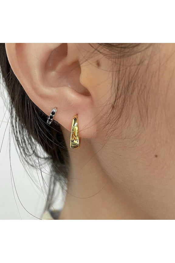 Tiny Small Sleeper Hoop Earrings For Women Cartilage 925 Sterling Silver Tragus Cuff Hinged H Ie Mini Hoops 10Mm 13Mm 15Mm Fashion Jewelry Gifts Hypoallergenic For Birt Ay[Z963]
