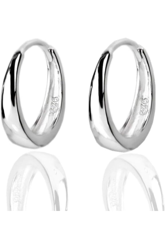 Tiny Small Sleeper Hoop Earrings for Women Cartilage 925 Sterling Silver Tragus Cuff Hinged Huggie Mini Hoops 10mm 13mm 15mm Fashion Jewelry Gifts Hypoallergenic for Birthday