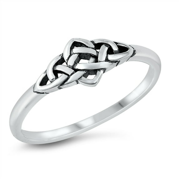 Tiny Stacking Claddagh Knot Ring .925 Sterling Silver Band Jewelry Female Male Unisex Size 4