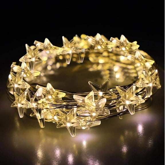 Tiny Star String Lights Indoor Outdoor 16.4ft 50 LED Copper Wire Battery Operated Fairy Lights for Christmas Bedroom Birthday Party Decor