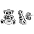 thumbnail image 1 of Tiny Sterling Silver Bear Stud Earrings 3/8 inch, 1 of 2