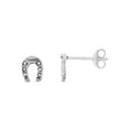 thumbnail image 1 of Tiny Sterling Silver Horseshoe Stud Earrings, 1 of 2