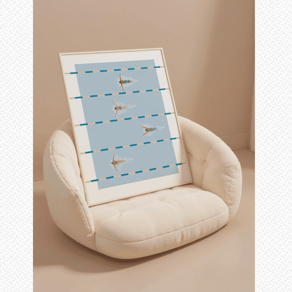 Tiny Swimmers Pool Minimalist Summer Poster, Poster Only, Poster Home Decor, Poster Only