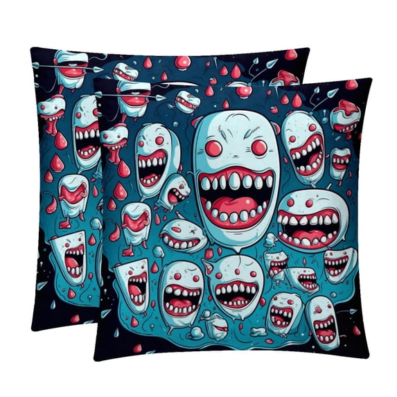 Tiny Teeth Covers - Set of 2 Throw Pillow Covers with Unique Patterns for Living Room Decor - Available in 16x16, 18x18, and 20x20 Inches Throw Pillows for All Occasions