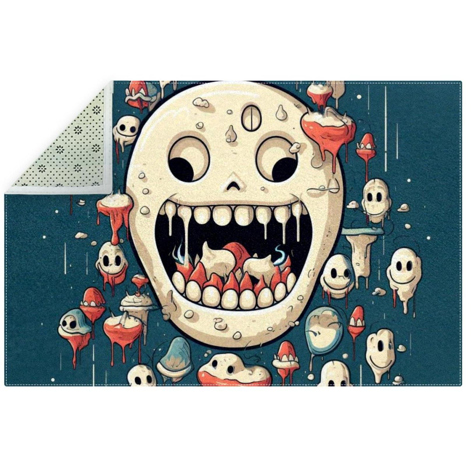Tiny Teeth Elegant Polyester Indoor Rug - Soft Floor Mat with Right ...