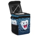 thumbnail image 1 of Tiny Teeth Mini Car Trash Can with Foldable Lid, Leak-proof Design and Hanging Storage Bag for Auto - Car Trash Can, 1 of 6