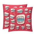 thumbnail image 1 of Tiny Teeth Pillow Covers Inserts - Set of 2 Chair Pillow Covers, Decorative Pillows - Available in 16x16, 18x18, and 20x20 Inches with Unique Patterns for Any Occasion, 1 of 6