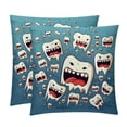 thumbnail image 1 of Tiny Teeth Pillow Covers and Throw Pillow Inserts - Set of 2, Available in 16x16, 18x18, and 20x20 Inches, Featuring Unique Patterns for Home Decor, 1 of 6