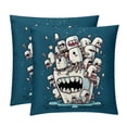thumbnail image 1 of Tiny Teeth Velvet Decorative Throw Pillow Inserts - Set of 2, Chair Pillow Covers - Unique Patterns, 16x16, 18x18, 20x20 Inches for Home Decor & More, 1 of 6
