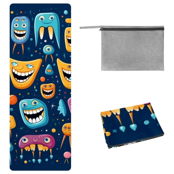 Tiny Teeth Yoga Towel with Storage Bag, 72.8"x26.8", Suitable for Hot Yoga, Pilates, Fitness - Yoga Mat Towel, Yoga Towels