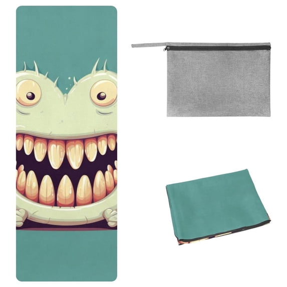 Tiny Teeth Yoga Towel with Storage Bag, 72.8"x26.8", Suitable for Yoga, Pilates, Fitness, Gym Towel, and Yoga Blanket