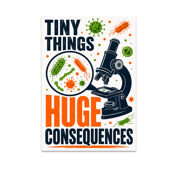 Tiny Things Huge Consequences - Microbiology Enthusiast - 13x19 Poster Print