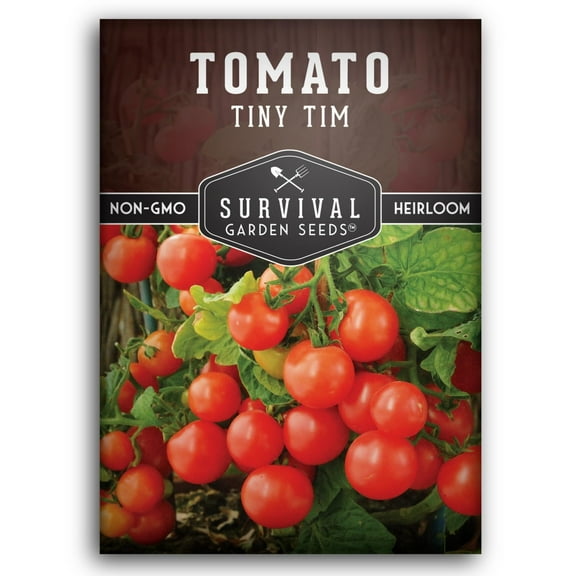 Tiny Tim Tomato Seeds for Planting - 1 Pack with Instructions to Grow in Your Home Vegetable Garden - Non-GMO Heirloom Variety