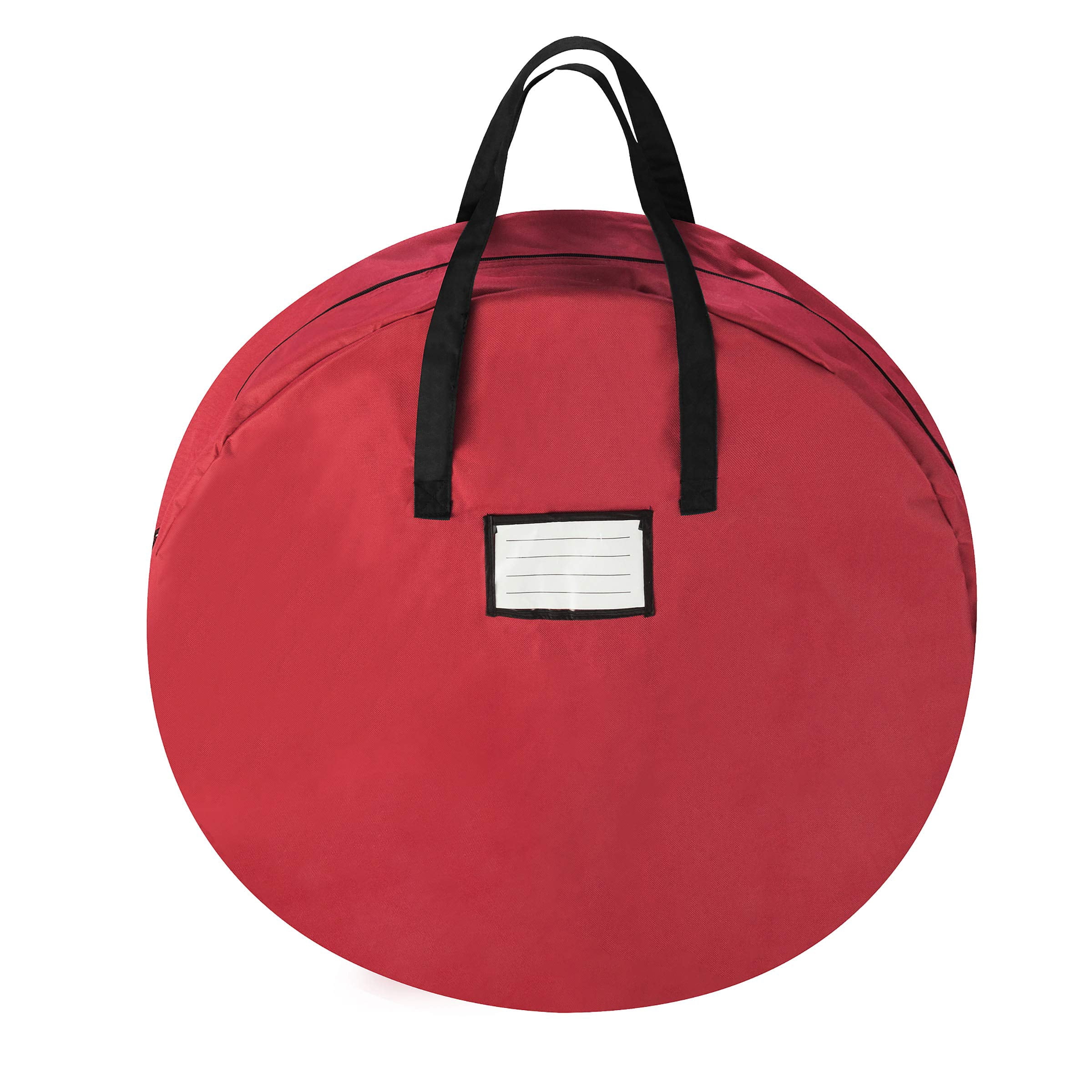 Tiny Tim Totes 30-inch Christmas Wreath Storage Bag with Carrying Handles, Red