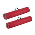 thumbnail image 1 of Wrapping Paper Storage Bags-Set of 2-Organize up to 40Â” Rolls of Gift Wrap-Zippered Canvas Totes- Upright, Hanging or Lay Flat by Tiny Tim Totes (Red), 1 of 6