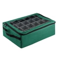 thumbnail image 1 of Tiny Tim Totes Canvas Ornament Storage Box with 48 Compartments, Green. Adult, 1 of 7