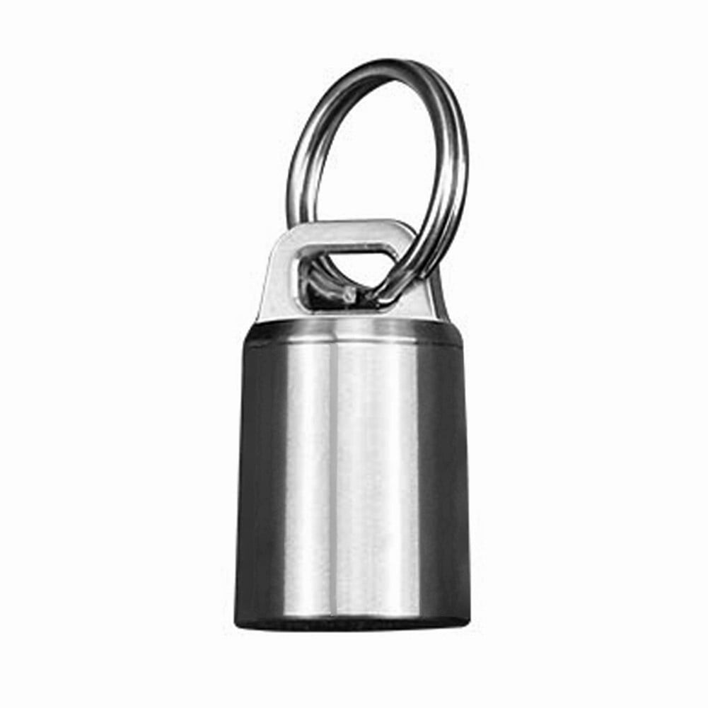 Tiny Titanium Keychain Pill Holder Case Waterproof Fob Travel Pocket