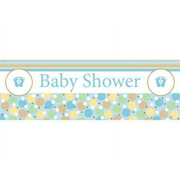 Tiny Toes Blue Baby Shower Giant Party Banner