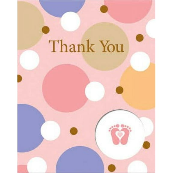Tiny Toes Pink Baby Shower Thank You Notes